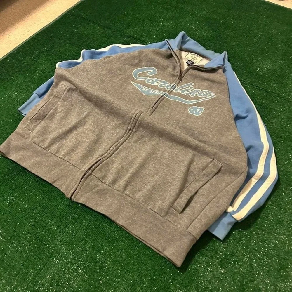 Vintage Carolina Tar Heels Spell out Full Zip Crewneck Sweatshirt Adult 2XL - Picture 3 of 7